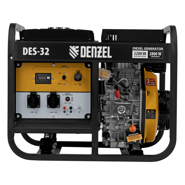 Генератор дизельный DES-32, 3,2 кВт, 230 В, 11 л, ручной стартер Denzel в Красноярске