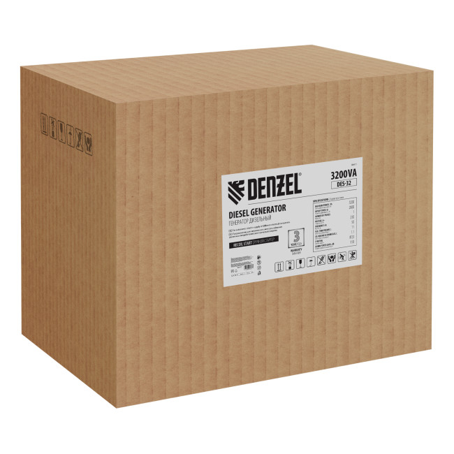 Генератор дизельный DES-32, 3,2 кВт, 230 В, 11 л, ручной стартер Denzel в Красноярске