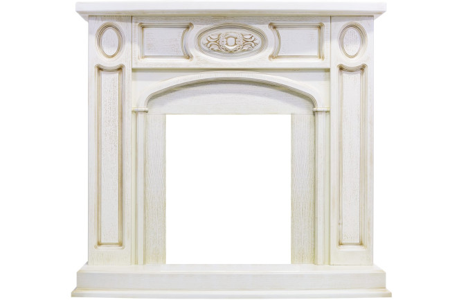 Каминокомплект Florence - Слоновая кость с патиной с очагом Danville Black FB2 в Красноярске