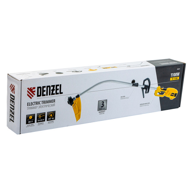 Триммер электрический TE-1100, 1100 Вт, 380 мм, катушка, разборная штанга Denzel в Красноярске Триммер электрический TE-1100, 1100 Вт, 380 мм, катушка, разборная штанга Denzel в Красноярске