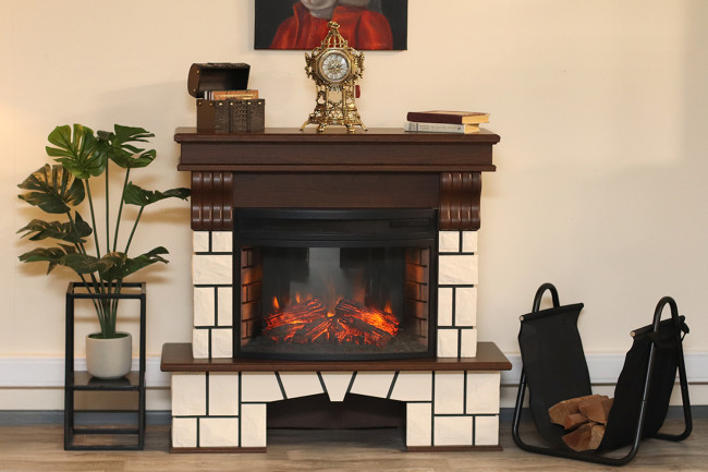 Портал Royal Flame Porto (Разборный) - Орех/Белый камень в Красноярске