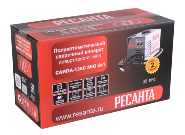 Сварочный полуавтомат САИПА-135С MIG 5в1 Ресанта в Красноярске