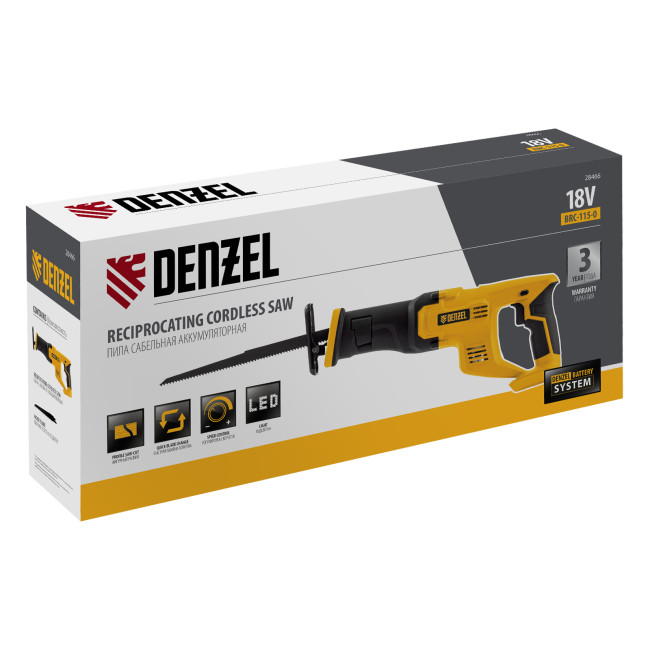 Пила сабельная аккумуляторная CRC-115-0,  18В Li-Ion Denzel в Красноярске