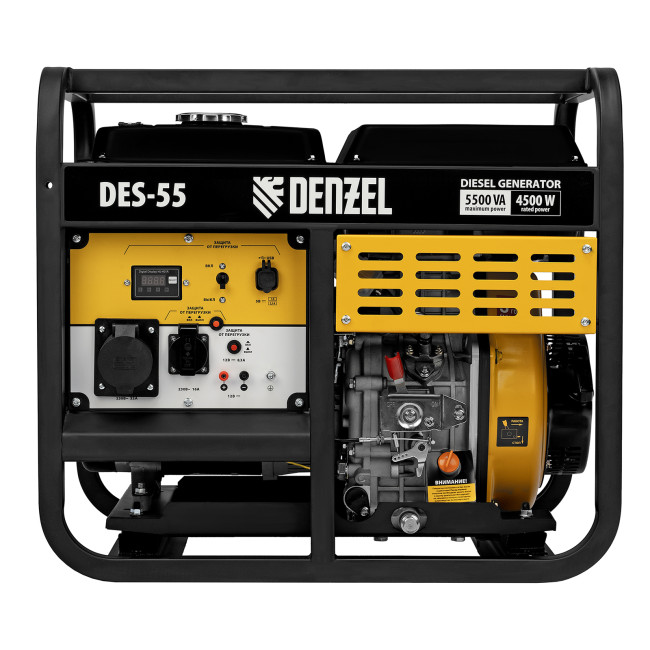 Генератор дизельный DES-55, 5,5 кВт, 230 В, 11 л, ручной стартер Denzel в Красноярске