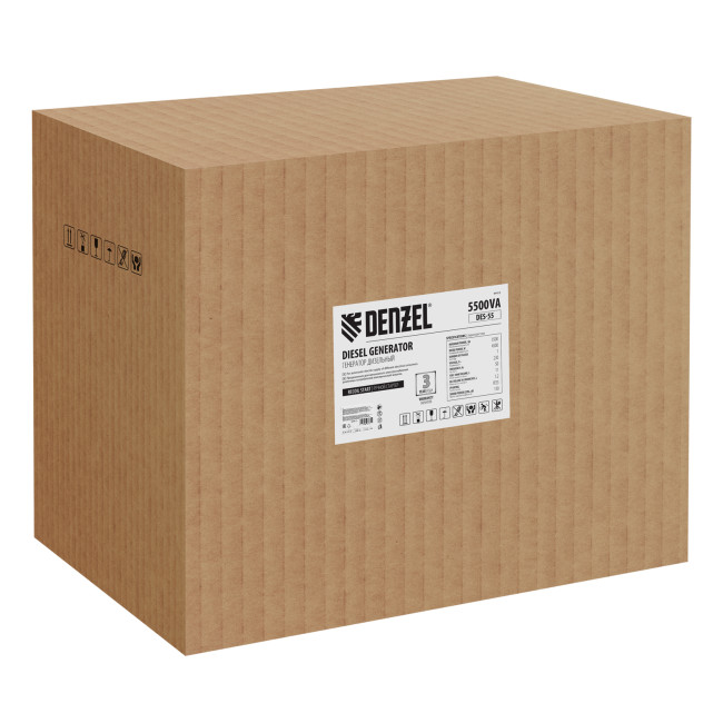 Генератор дизельный DES-55, 5,5 кВт, 230 В, 11 л, ручной стартер Denzel в Красноярске