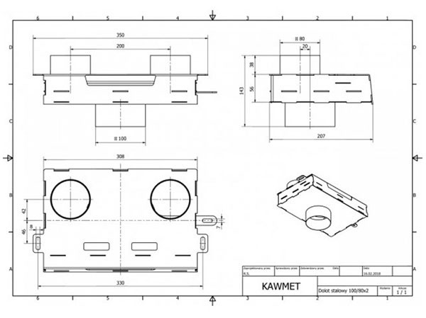 Адаптер стальной для подвода наружного воздуха к модели W17 12.3 кВт EKO в Красноярске Адаптер стальной для подвода наружного воздуха к модели W17 12.3 кВт EKO в Красноярске