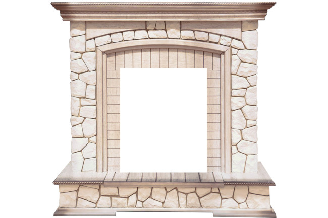 Каминокомплект Preston - Белый/Слоновая кость с патиной с очагом Aspen Black в Красноярске Каминокомплект Preston - Белый/Слоновая кость с патиной с очагом Aspen Black в Красноярске