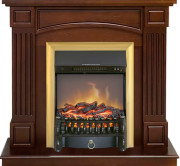 Каминокомплект Boston - Темный дуб (Высота 925см) с очагом Fobos FX M Brass