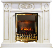 Каминокомплект Florence - Слоновая кость с патиной с очагом Atherton