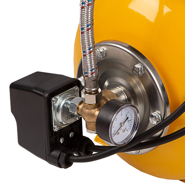 Насосная станция PS1100С, 1100 Вт, 4500 л/ч, ресивер 24 л, подъем 46 м, чугун Denzel в Красноярске