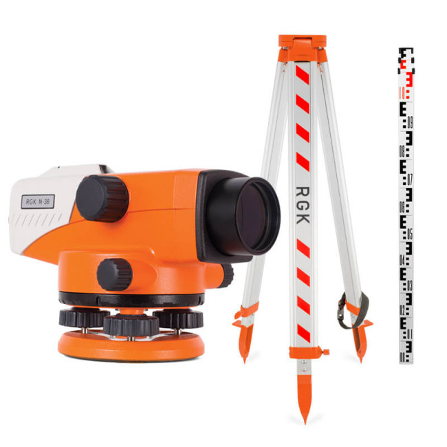 Комплект оптический нивелир RGK N-38 с поверкой + штатив S6-N + рейка RGK TS-7 в Красноярске Комплект оптический нивелир RGK N-38 с поверкой + штатив S6-N + рейка RGK TS-7 в Красноярске