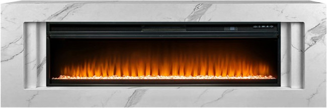 Каминокомплект Line 60 SFT White Marble (Разборный) - Белый мрамор с очагом Vision 60 LED в Красноярске