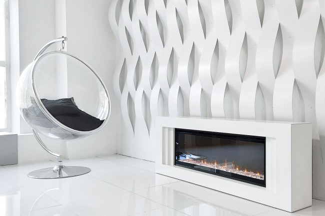 Каминокомплект Line - Черный с очагом Ignite XLF50 в Красноярске