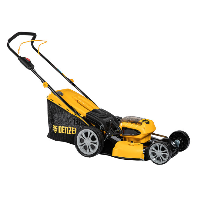 Газонокосилка аккумуляторная бесщеточная RLM450-36, Li-ion, 36 В, 4 Ач, 450 мм, травосборник 40 л Denzel в Красноярске Газонокосилка аккумуляторная бесщеточная RLM450-36, Li-ion, 36 В, 4 Ач, 450 мм, травосборник 40 л Denzel в Красноярске