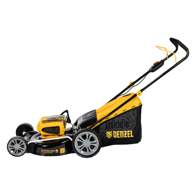 Газонокосилка аккумуляторная бесщеточная RLM450-36, Li-ion, 36 В, 4 Ач, 450 мм, травосборник 40 л Denzel в Красноярске Газонокосилка аккумуляторная бесщеточная RLM450-36, Li-ion, 36 В, 4 Ач, 450 мм, травосборник 40 л Denzel в Красноярске