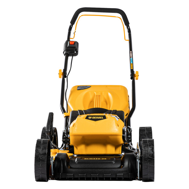 Газонокосилка аккумуляторная бесщеточная RLM450-36, Li-ion, 36 В, 4 Ач, 450 мм, травосборник 40 л Denzel в Красноярске Газонокосилка аккумуляторная бесщеточная RLM450-36, Li-ion, 36 В, 4 Ач, 450 мм, травосборник 40 л Denzel в Красноярске