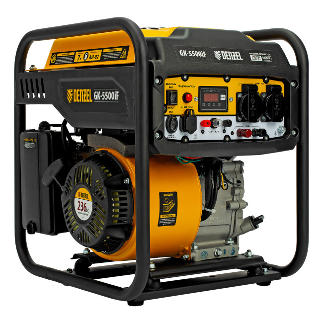 Генератор инверторный GK-5500iF, 5,5 кВт, 230 В, ручной старт DENZEL в Красноярске