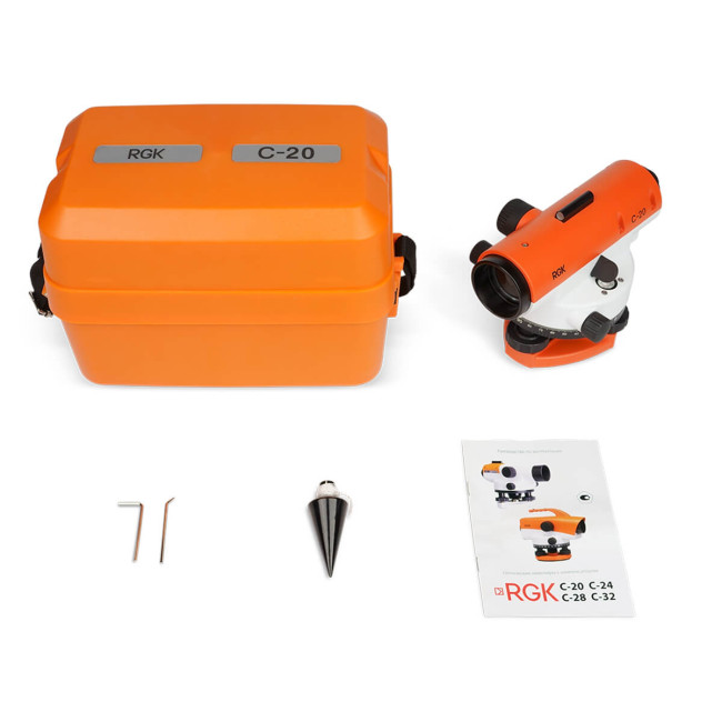 Комплект оптический нивелир RGK C-20 + штатив S6-N + рейка AMO S4 в Красноярске