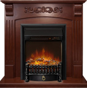 Каминокомплект Sorrento угловой - Орех с очагом Fobos FX M Black RC Каминокомплект Sorrento угловой - Орех с очагом Fobos FX M Black RC