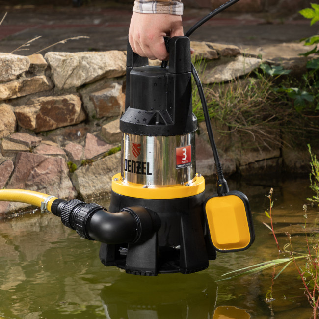 Дренажный насос DP1400X, 1400 Вт, подъем 11 м, 25000 л/ч Denzel в Красноярске