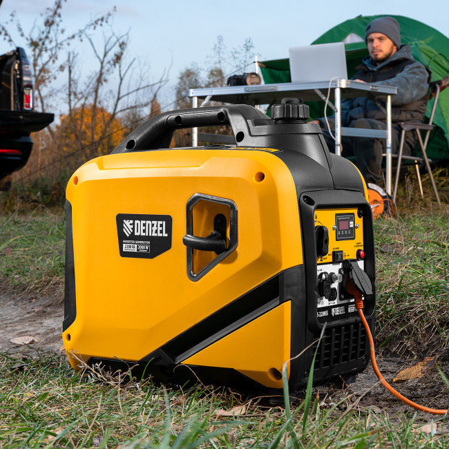 Генератор инверторный GS-2200iS, 2,2 кВт, 230 В, закрытый корпус, ручной старт DENZEL в Красноярске