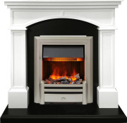 Каминокомплект Langford - Белый с черным с очагом Chesford