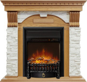 Каминокомплект Dublin - Дуб / Сланец белый с очагом Fobos FX M Black RC Каминокомплект Dublin - Дуб / Сланец белый с очагом Fobos FX M Black RC