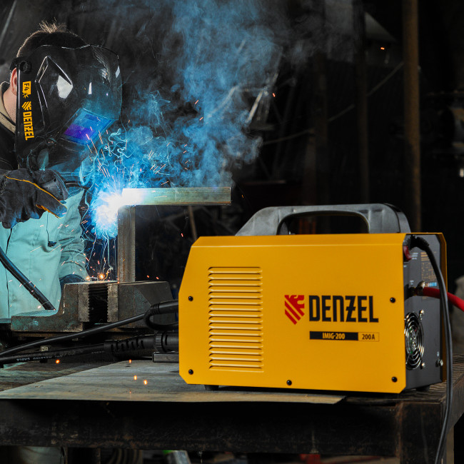 Аппарат инвертор. полуавтомат. cварки IMIG-200, 200 А, ПВ 60%, катушка 5 кг Denzel в Красноярске