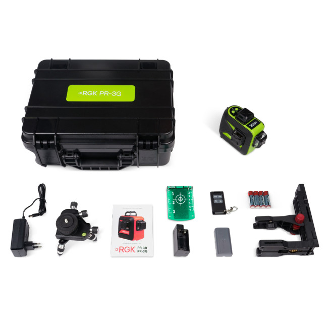 Комплект: лазерный уровень RGK PR-3G + штанга-упор в Красноярске