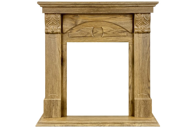 Каминокомплект Dublin (деревянный) RUSTIC (Разборный) - Дуб натуральный с очагом Majestic FX Brass в Красноярске