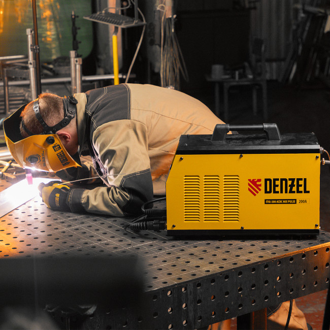 Аппарат инвертор. аргонодуговой сварки ITIG-200 ACDC Mix Pulse, 200 А, ПВ 60% Denzel в Красноярске