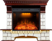 Каминокомплект Pierre Luxe угловой - Темный дуб / Белый (Ширина 1280мм) с очагом Emerald 28 Каминокомплект Pierre Luxe угловой - Темный дуб / Белый (Ширина 1280мм) с очагом Emerald 28