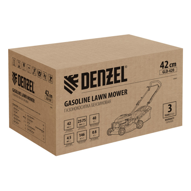Газонокосилка бензиновая GLD-420, 146 см3, ширина 42 см, 40 л Denzel в Красноярске Газонокосилка бензиновая GLD-420, 146 см3, ширина 42 см, 40 л Denzel в Красноярске