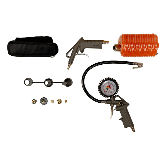 Компрессор воздушный DL1300, 10 бар, 1,3 кВт 180 л/мин 5 л, с набором аксессуаров Denzel в Красноярске