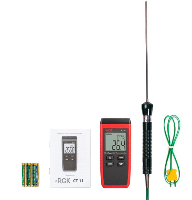 Термометр RGK CT-11 с погружным зондом температуры TR-10W с поверкой в Красноярске