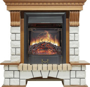 Каминокомплект Pierre Luxe - Дуб / Белый с очагом Majestic FX Black Каминокомплект Pierre Luxe - Дуб / Белый с очагом Majestic FX Black