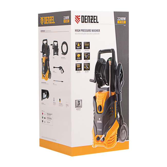 Моечная машина высокого давления R-165D, 2200 Вт, 165 бар, 7 л/мин, с барабаном Denzel в Красноярске
