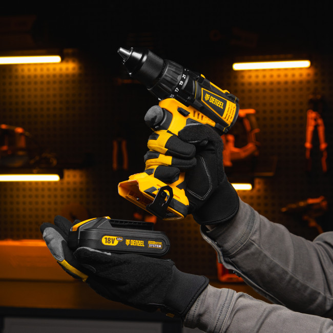 Дрель-шуруповерт аккумуляторная, бесщет. BLDL-IB-18-0, Li-Ion, 18 В Denzel в Красноярске