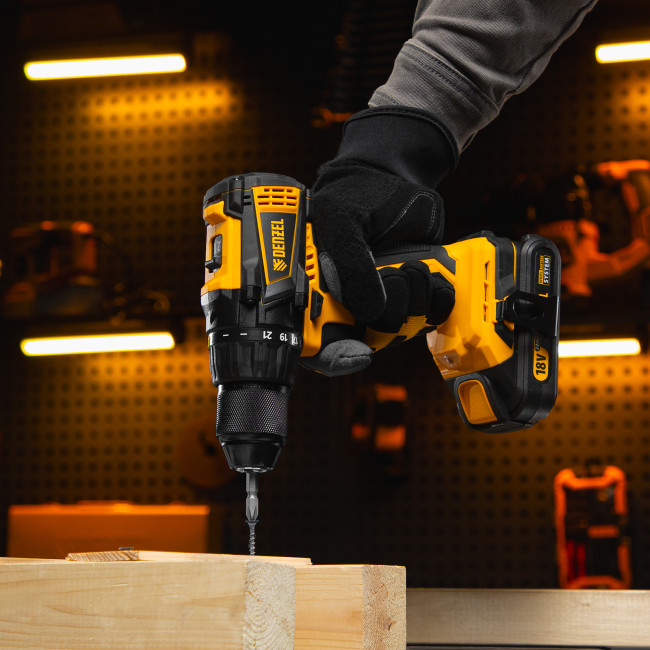 Дрель-шуруповерт аккумуляторная, бесщет. BLDL-IB-18-0, Li-Ion, 18 В Denzel в Красноярске