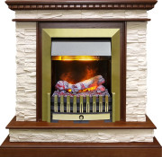 Каминокомплект Calgary - Дуб / Сланец беженый с очагом Danville Antique Brass FB2 Каминокомплект Calgary - Дуб / Сланец беженый с очагом Danville Antique Brass FB2