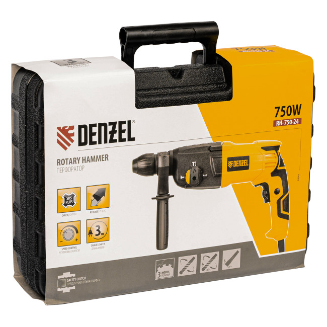 Перфоратор электрический RH-750-24, SDS-plus, 750 Вт, 2.5 Дж, 3 режима Denzel в Красноярске