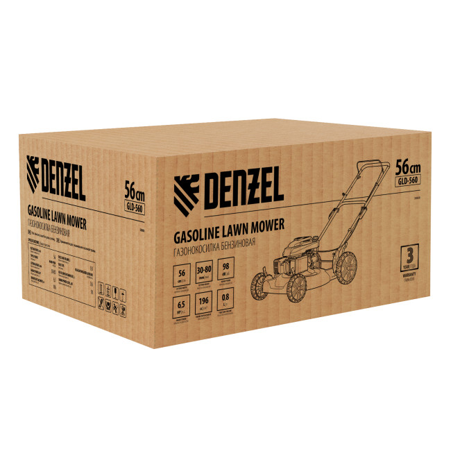 Газонокосилка бензиновая GLD-560, 196 см3, ширина 56 см Denzel в Красноярске Газонокосилка бензиновая GLD-560, 196 см3, ширина 56 см Denzel в Красноярске