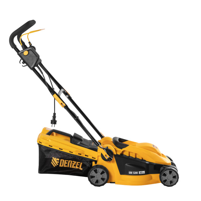 Газонокосилка электрическая GM-1200, 1200 Вт, ширина 32 см, 3 уровня, травосборник 25 л. Denzel в Красноярске Газонокосилка электрическая GM-1200, 1200 Вт, ширина 32 см, 3 уровня, травосборник 25 л. Denzel в Красноярске