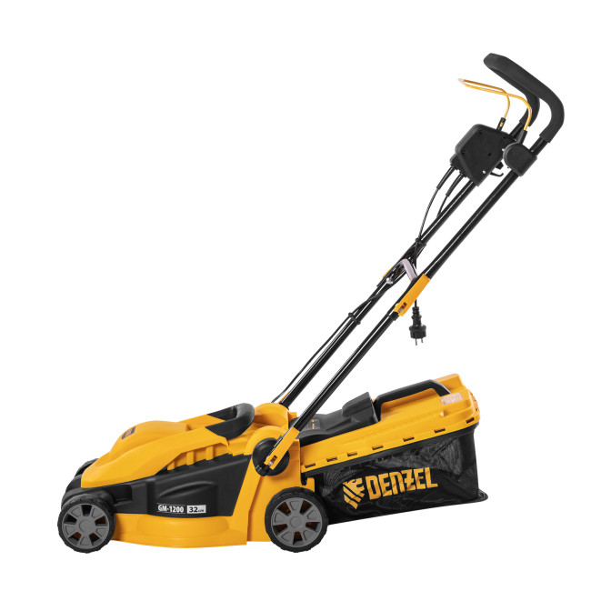 Газонокосилка электрическая GM-1200, 1200 Вт, ширина 32 см, 3 уровня, травосборник 25 л. Denzel в Красноярске Газонокосилка электрическая GM-1200, 1200 Вт, ширина 32 см, 3 уровня, травосборник 25 л. Denzel в Красноярске