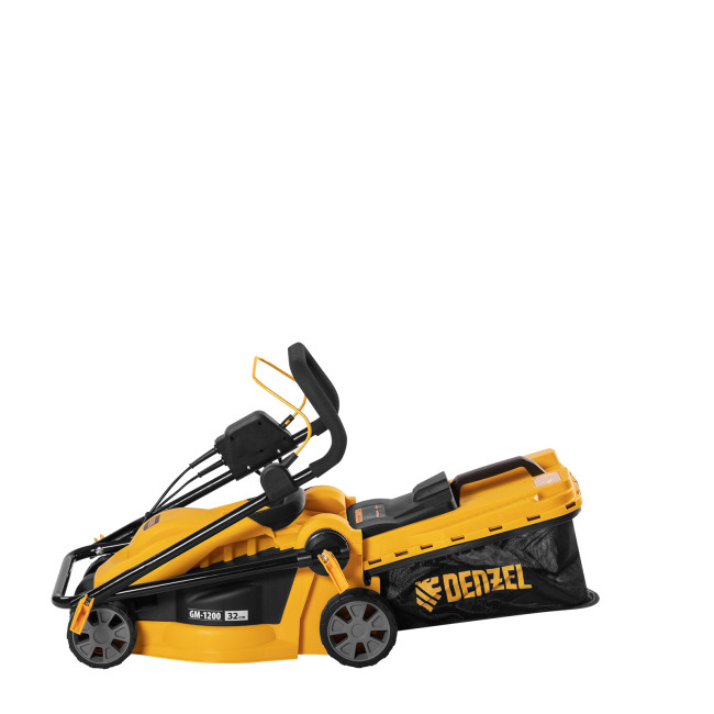 Газонокосилка электрическая GM-1200, 1200 Вт, ширина 32 см, 3 уровня, травосборник 25 л. Denzel в Красноярске Газонокосилка электрическая GM-1200, 1200 Вт, ширина 32 см, 3 уровня, травосборник 25 л. Denzel в Красноярске