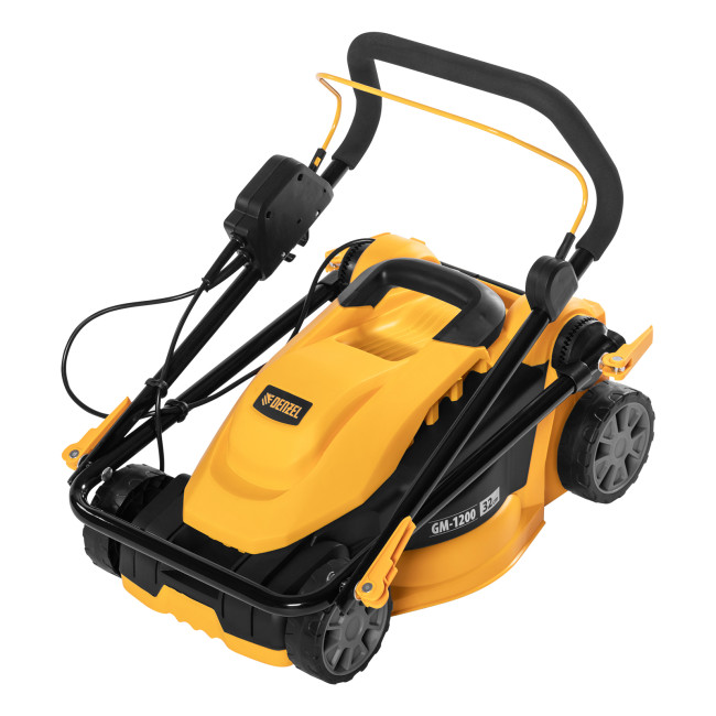 Газонокосилка электрическая GM-1200, 1200 Вт, ширина 32 см, 3 уровня, травосборник 25 л. Denzel в Красноярске Газонокосилка электрическая GM-1200, 1200 Вт, ширина 32 см, 3 уровня, травосборник 25 л. Denzel в Красноярске