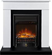 Каминокомплект Bergen (Разборный) - Белый с черным (Ширина 900 мм) с очагом Fobos FX M Black RC