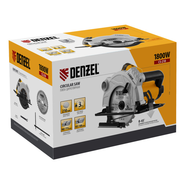 Пила циркулярная CS-210, 1800 Вт, 210 мм Denzel в Красноярске