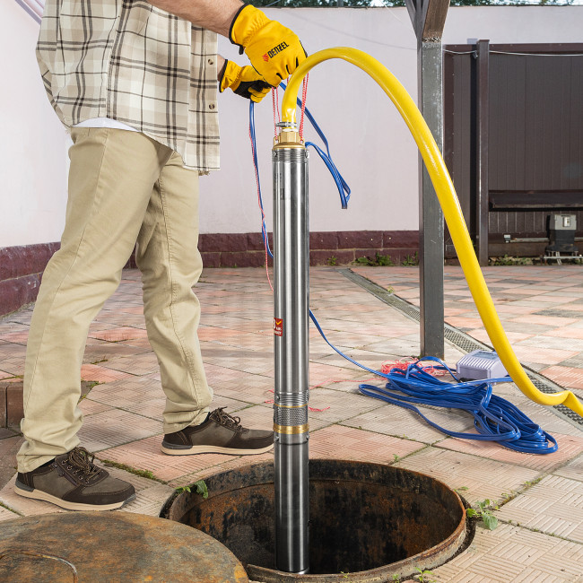 Скважинный насос DWC-3-60, центробежный, диаметр 3", 800 Вт, 3300 л/ч, напор 60 м Denzel в Красноярске