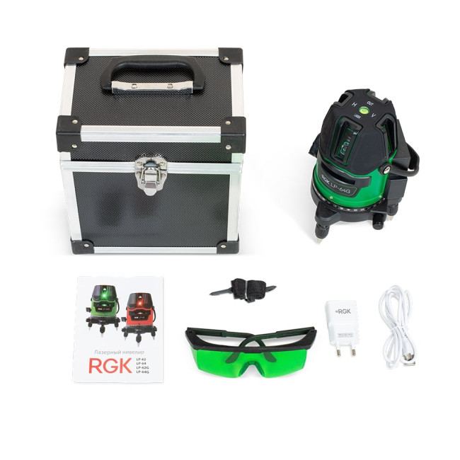 Комплект: лазерный уровень RGK LP-64G + штатив RGK LET-170 в Красноярске